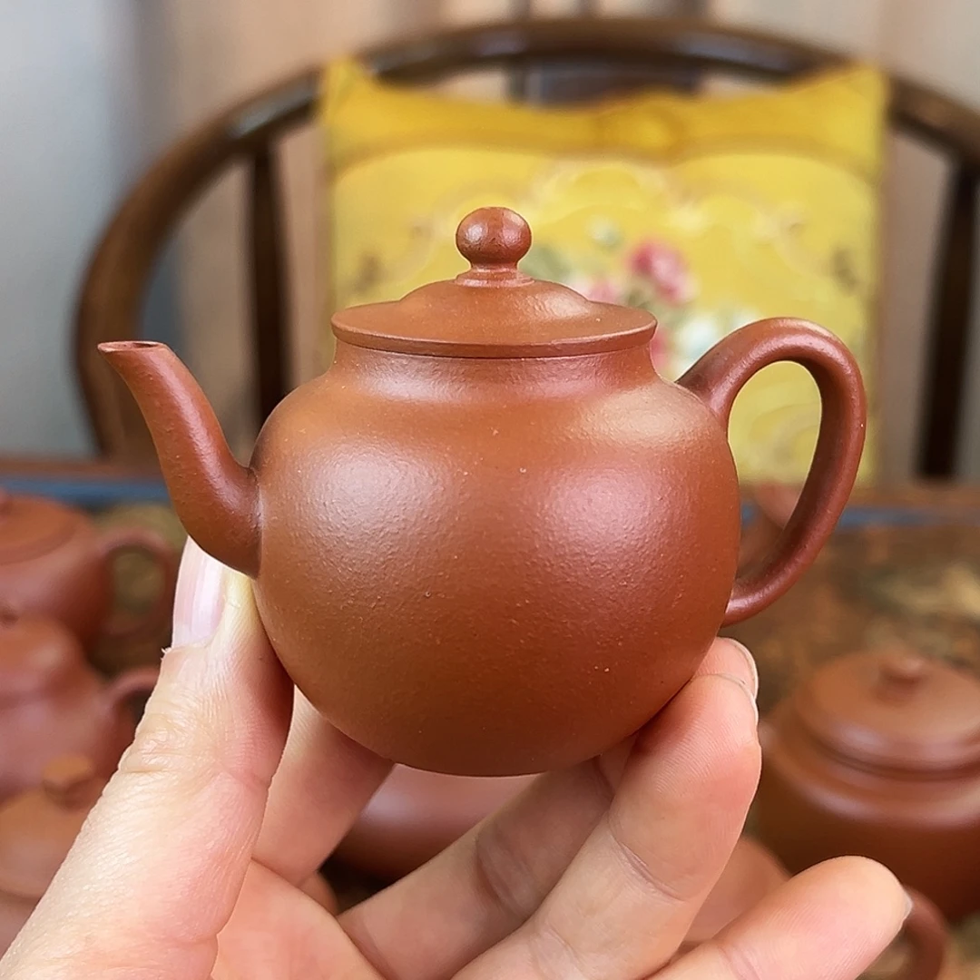 茶壶紫砂精品原矿 古莲子生砂朱泥 薄胎 110cc
