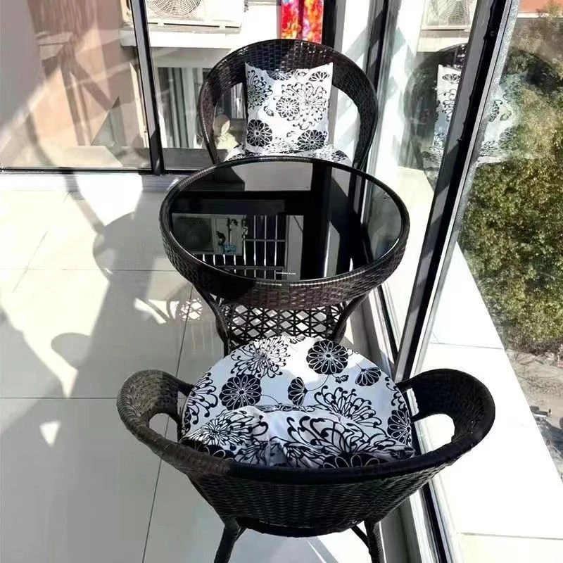 藤椅三件套阳台茶桌椅休闲户外庭院茶几组合室外露天藤编靠背椅子