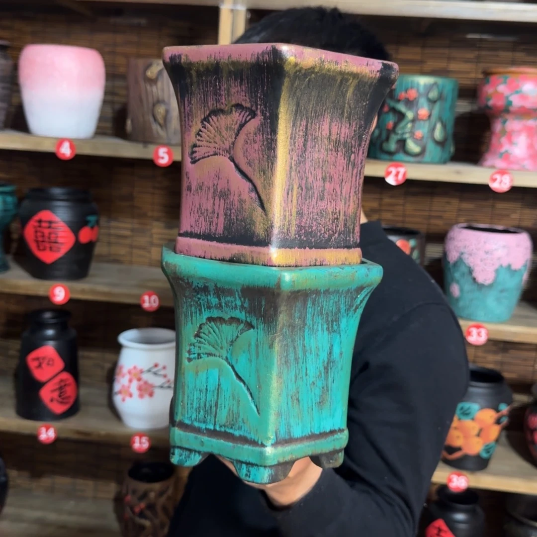 带孔高端浮雕花盆炸炸炸炸