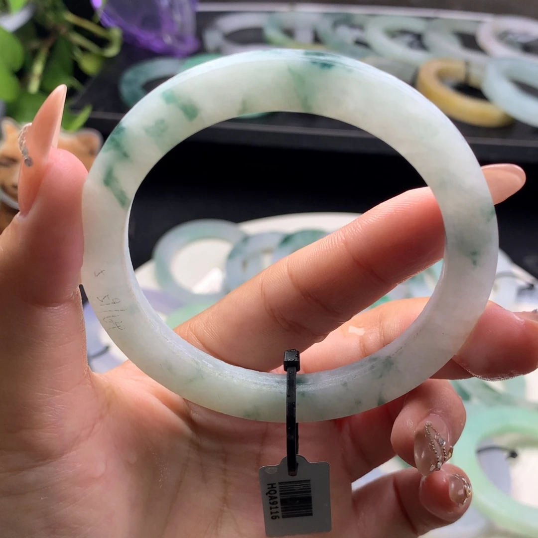 定制翡翠叮当镯未镶嵌59/64 宽4+ 