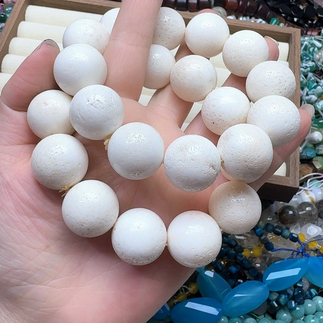 玛瑙/玉髓合金珠宝半成品一条20m白姑娘手串