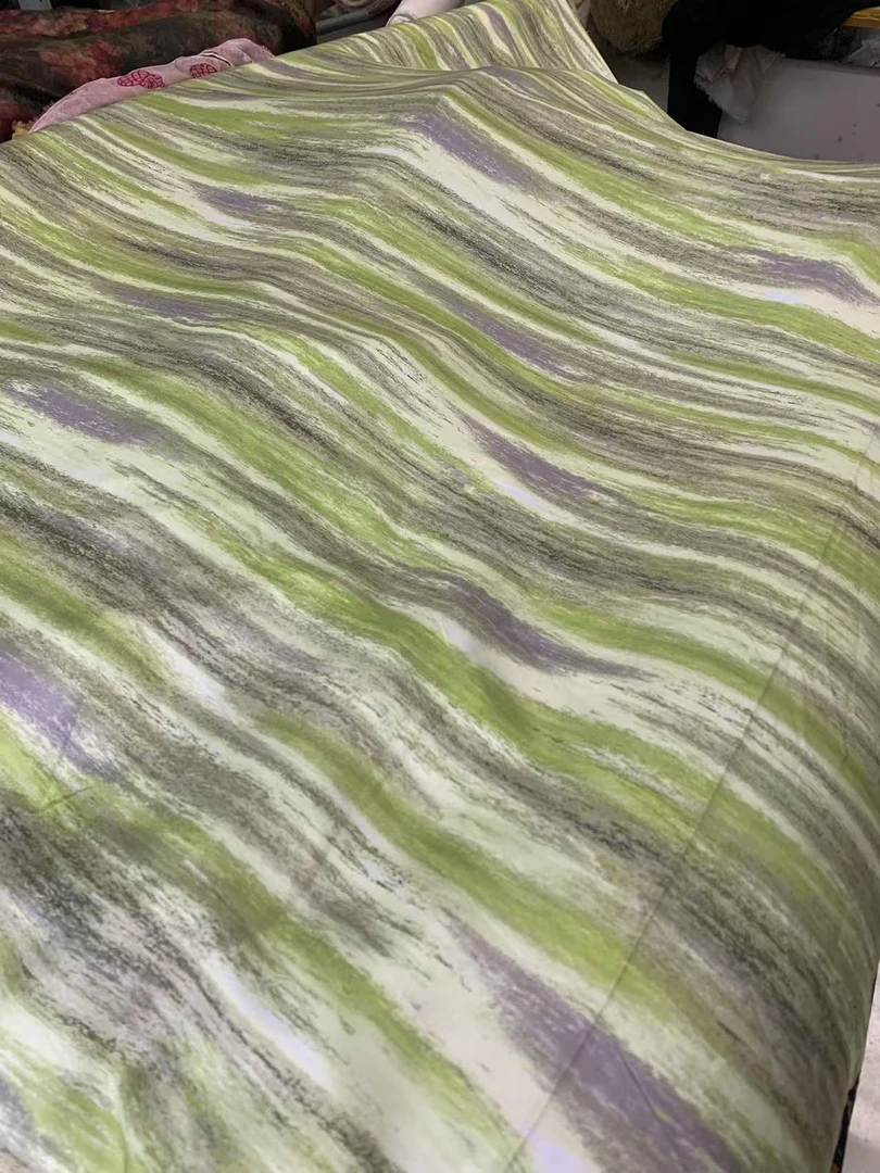 绿美人条  醋酸棉面料