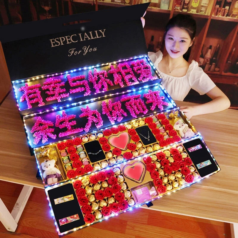 三八女神节送女友香皂花玫瑰礼盒女神节七夕520情人节实用惊喜