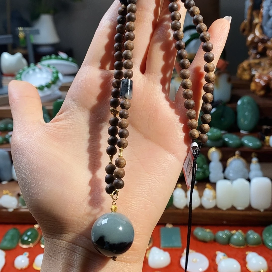 套链18K金镶嵌和田玉T