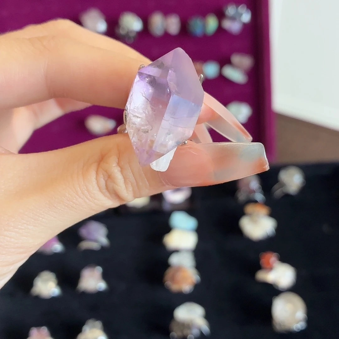 烟晶银S925镶嵌戒指