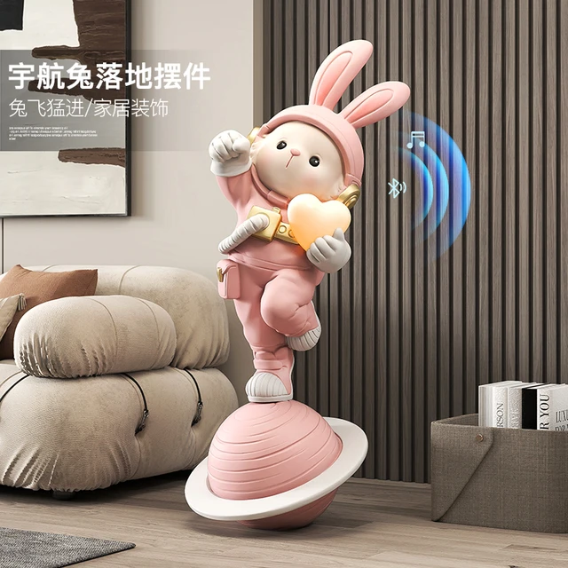 大型宇航兔客厅落地摆件电视柜沙发旁家居装饰品2023兔年乔迁礼物