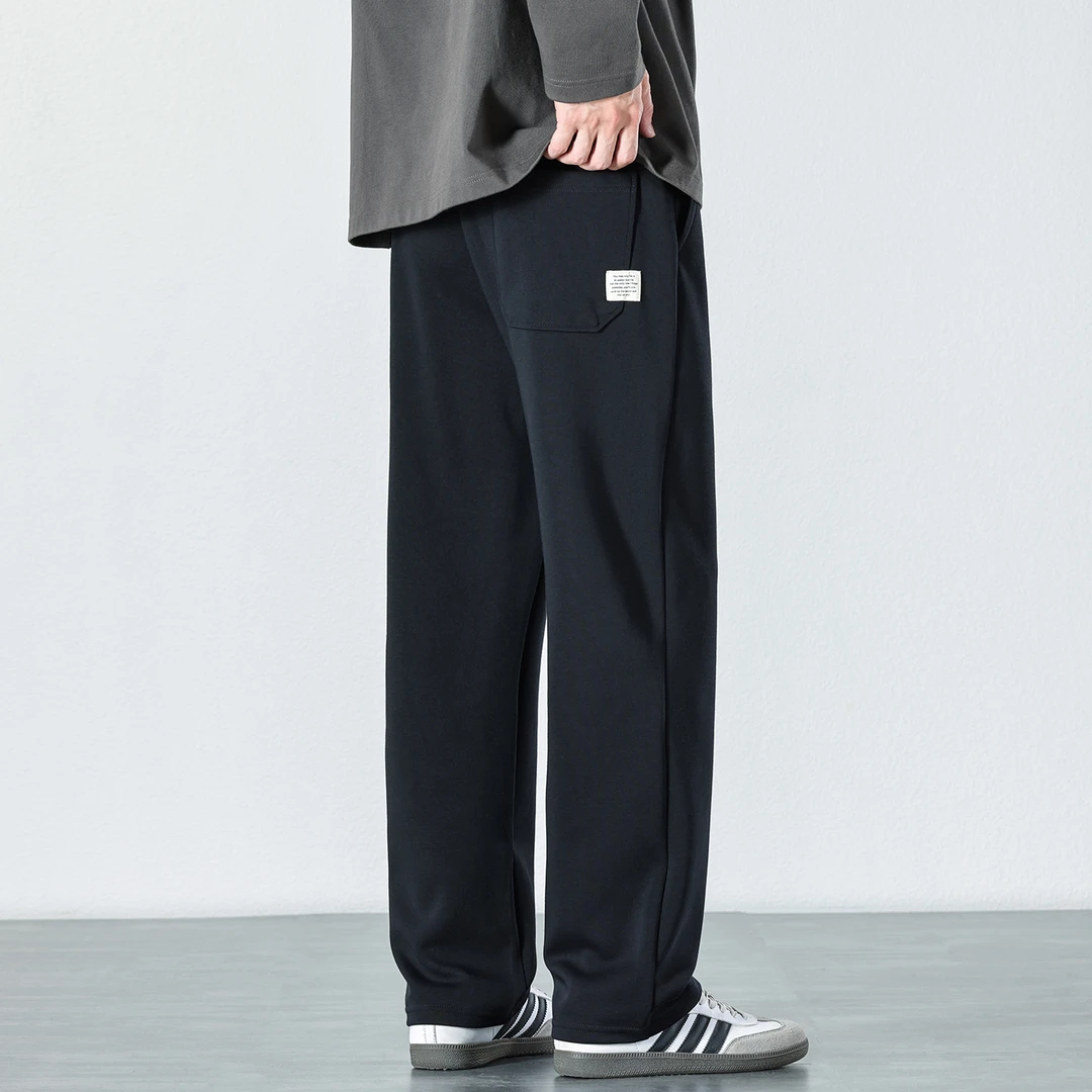 美式重磅卫裤男2025秋冬季直筒弹力运动长裤宽松大码舒适休闲裤子