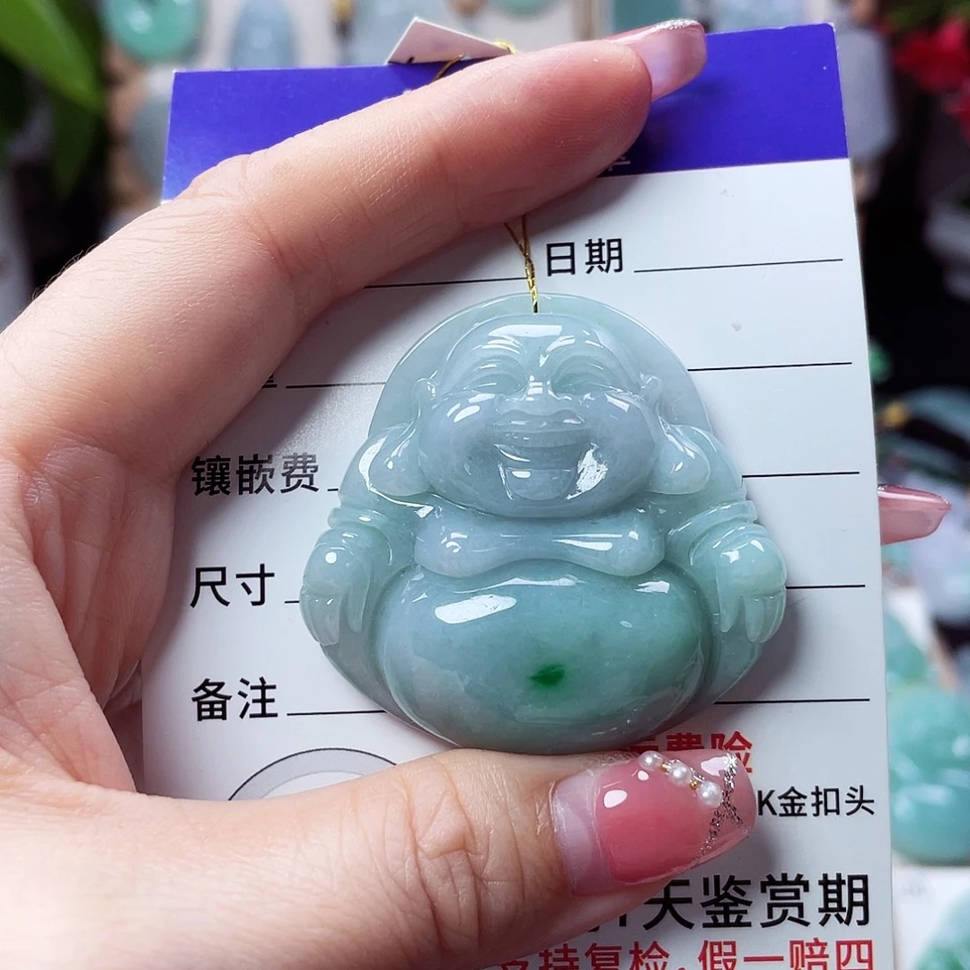 翡翠未镶嵌颈饰佛公33