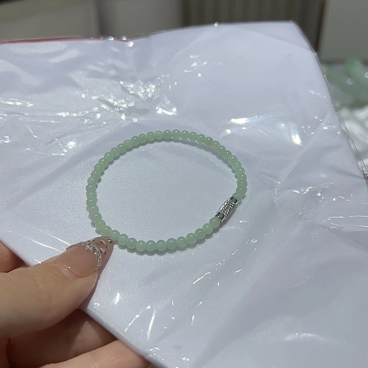 翡翠未镶嵌手镯天然缅甸翡翠手串3.7mm