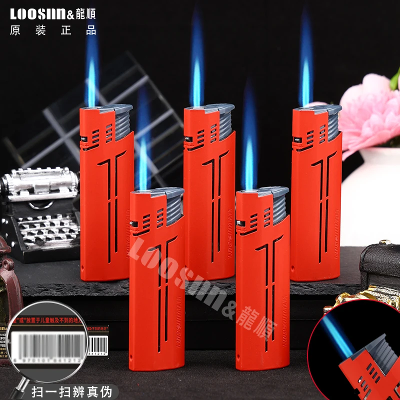 个性多色系金属套蓝焰直冲防风可充气创意便携打火机