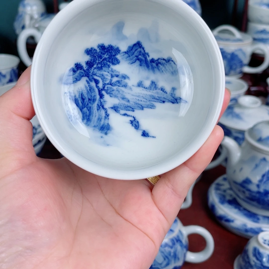 淡***水手工手绘青花，青花