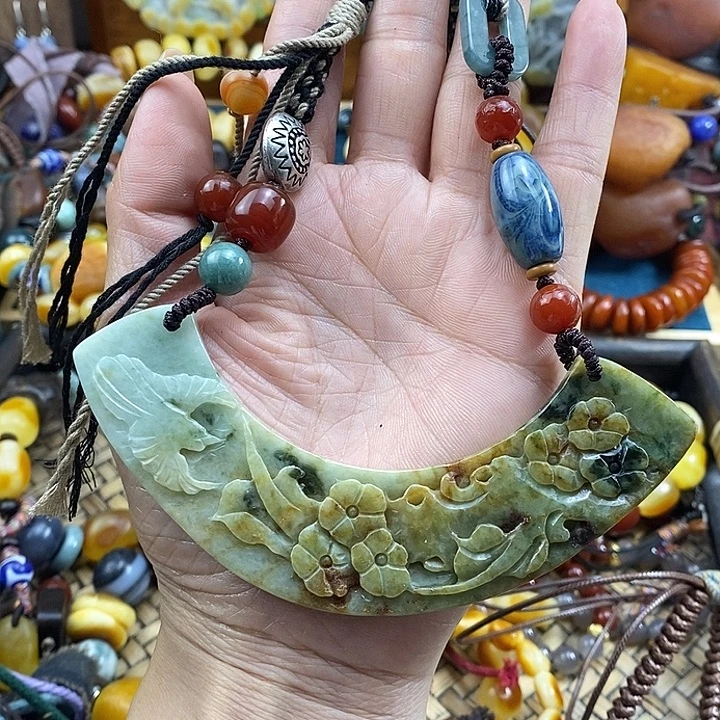 翡翠未镶嵌项链项链