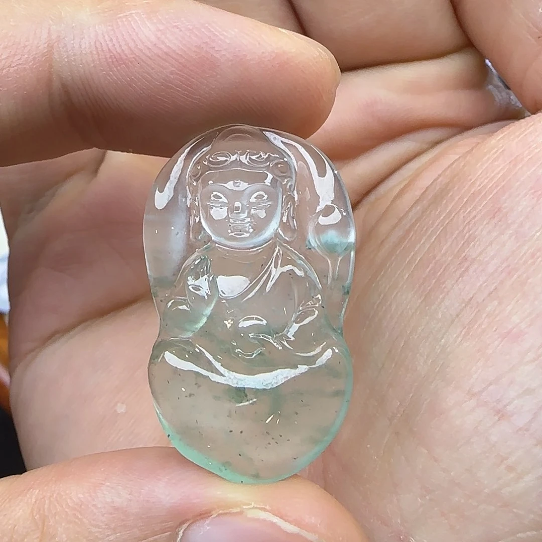 颈饰18K金镶嵌翡翠天然翡翠