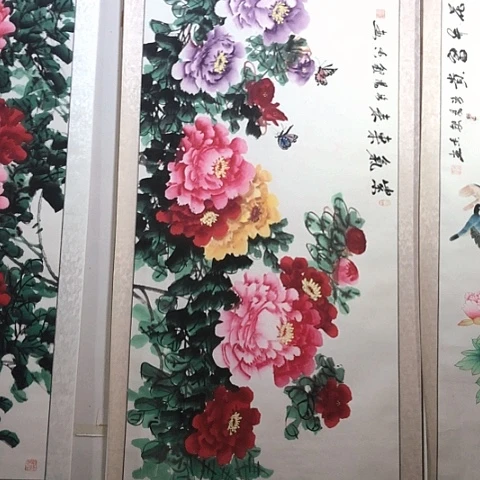 横幅牡丹装裱卷轴