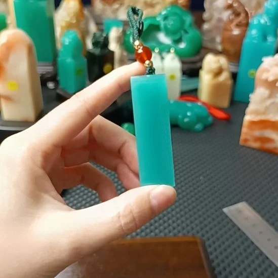 寿山石印石天空蓝素章