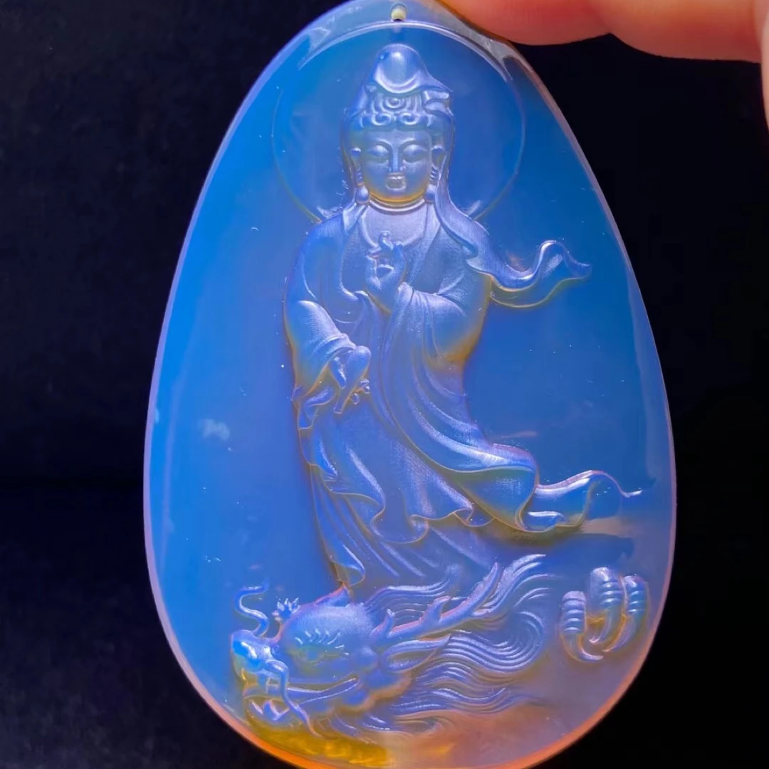 暑期放漏，高蓝站观音御龙观音，灵动飘逸，形规整大气，净重34.8克zj