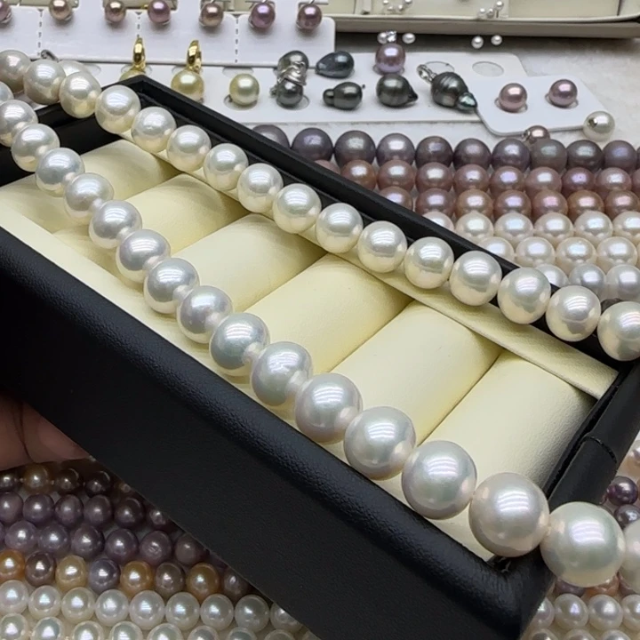 摆件淡水珍珠未镶嵌极光近圆10-11mm