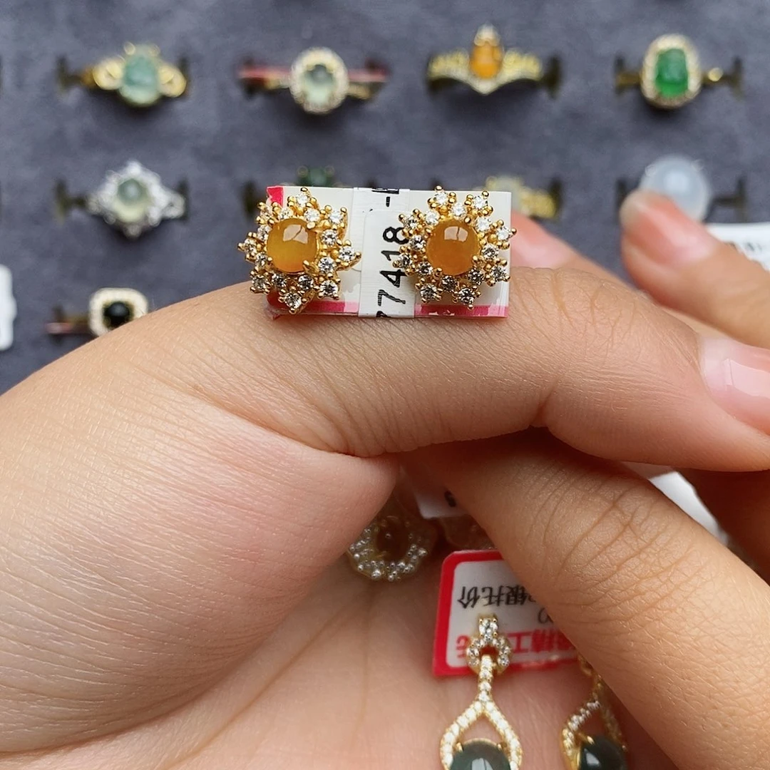 银S925镶嵌戒指翡翠一**星111111