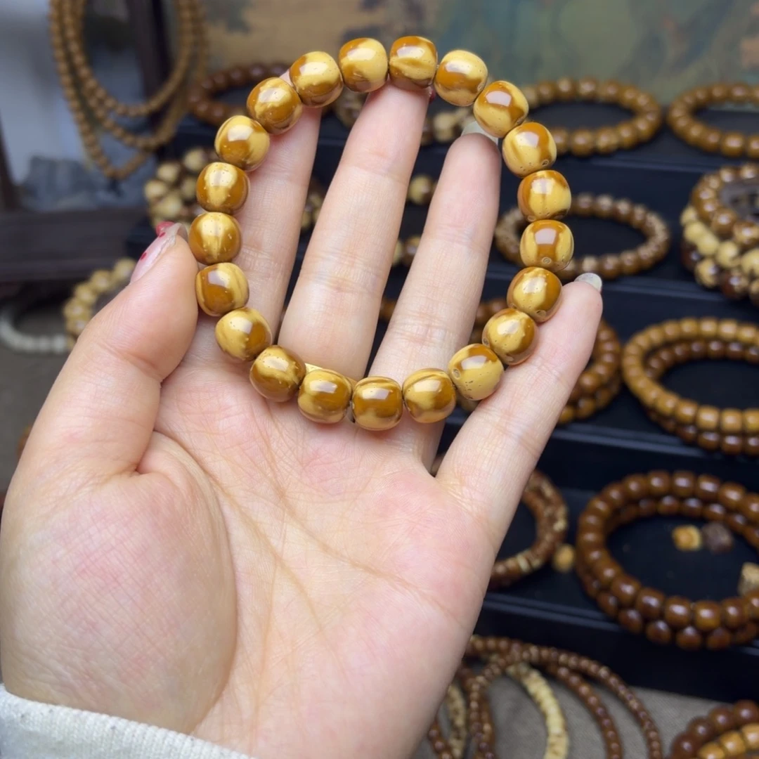 紫金鼠手串11尺寸半实心三花