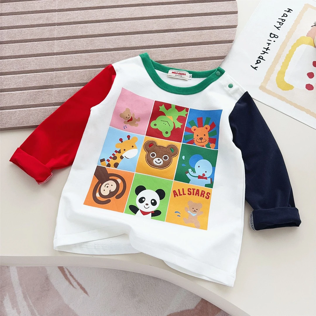 25宝宝春秋款秋九宫格长袖男女童恐龙长袖打底集合