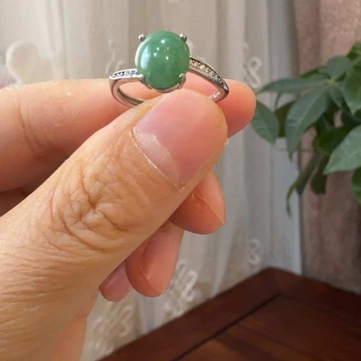 翡翠银S925镶嵌戒指戒指 福利款