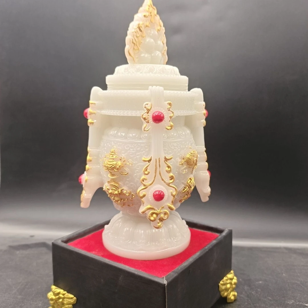 新款夜光彩绘八吉祥藏传法器长寿摩尼宝瓶寺院佛堂家居供奉摆件
