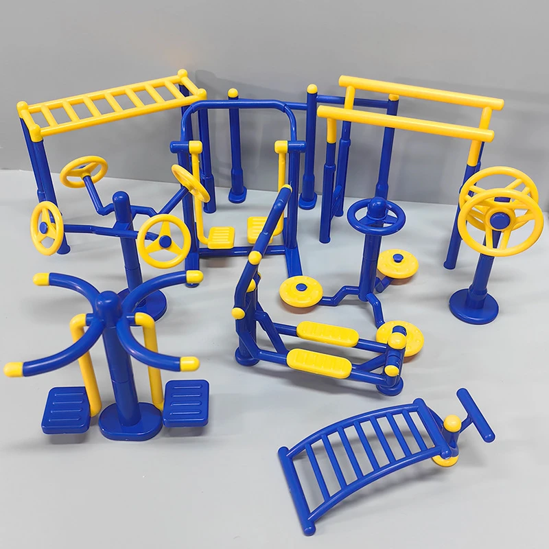 迷你微缩仿真健身锻炼运动器材扭腰漫步机模型过家家单双杠玩具