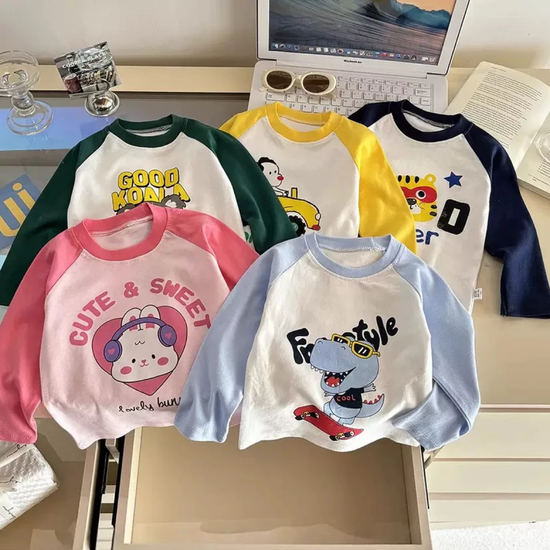 儿童长袖t恤春秋季打底衫纯棉婴儿新款男童上衣女童宝宝衣服童装
