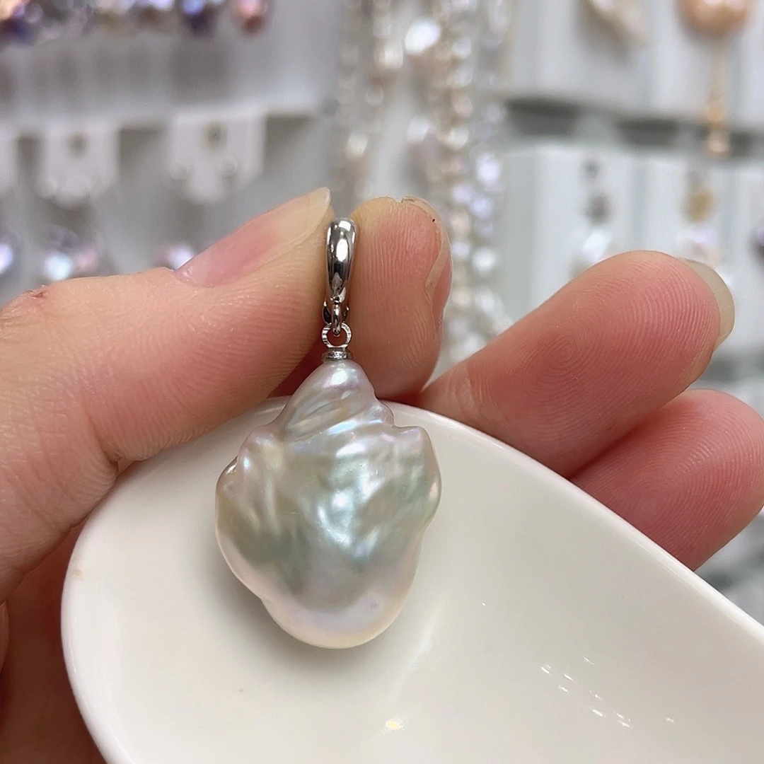 淡水珍珠银S925镶嵌颈饰