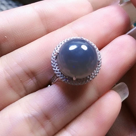 和田玉戒指银S925镶嵌