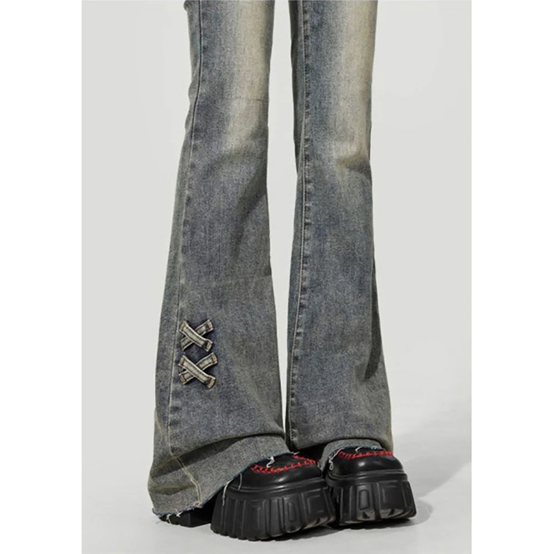 新款女夏季薄款复古风高腰修身小个子爆款微喇叭马蹄牛仔裤2025年