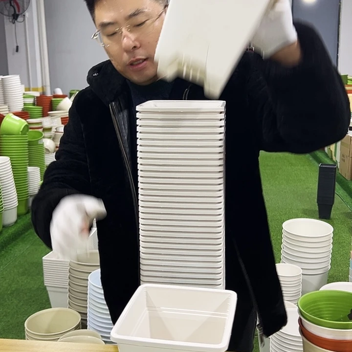 正品方盆口16高18白色5只无托