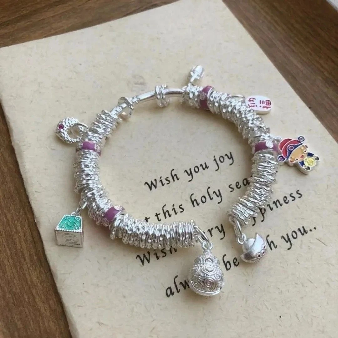 999.9银【称心如意】盘缠镯