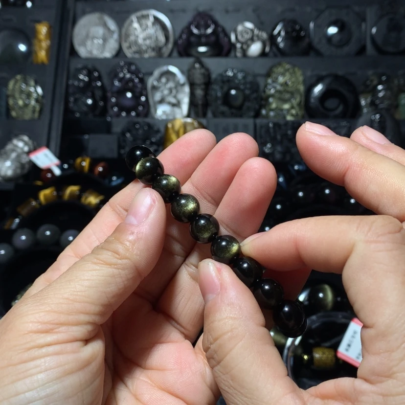 【闪购商品】黑曜岩手串未镶嵌唯***鍾