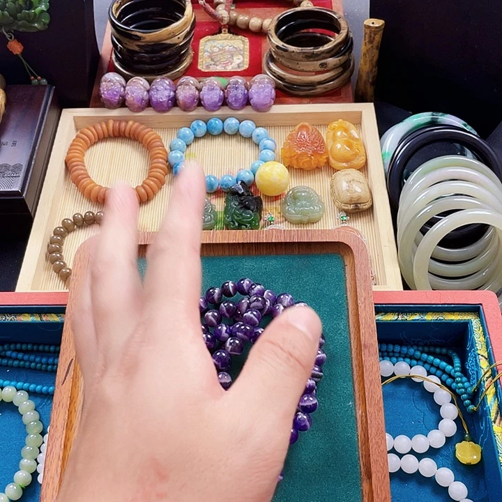 紫晶手链银S925镶嵌天然紫水晶手链