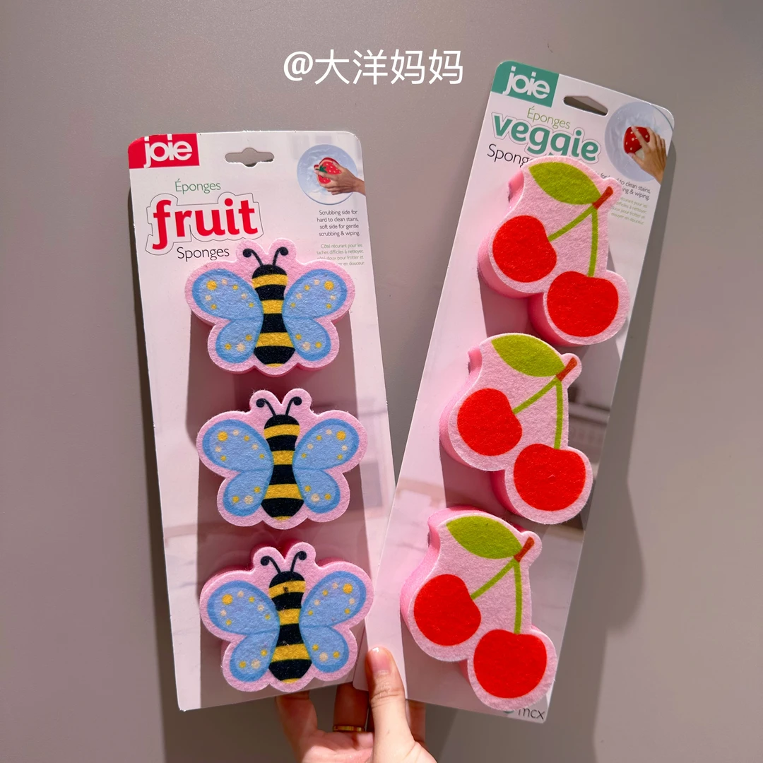 玖浪漫（1组3个）卡通海绵擦洗碗双面擦百洁布吸水刷锅碗