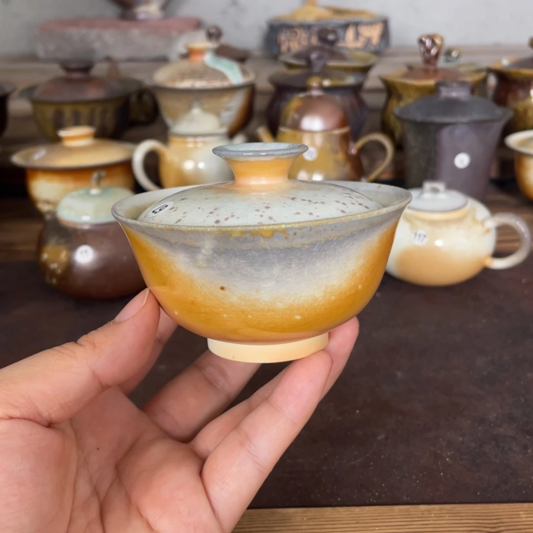 67半月。  柴烧。  默认微瑕