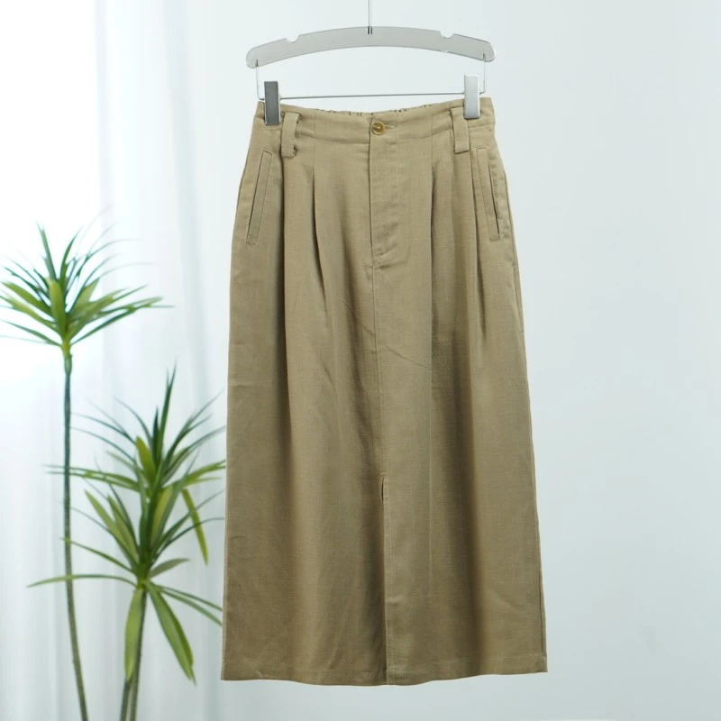 设计师系列  Z1309  女装时尚撤柜半身长裙卡其色BQ0588