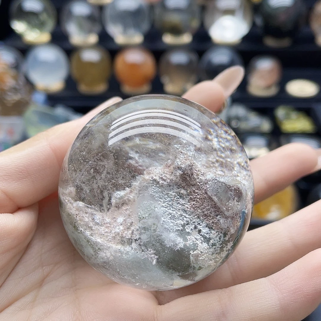 水晶未镶嵌珠宝半成品天然幽灵54.5mm