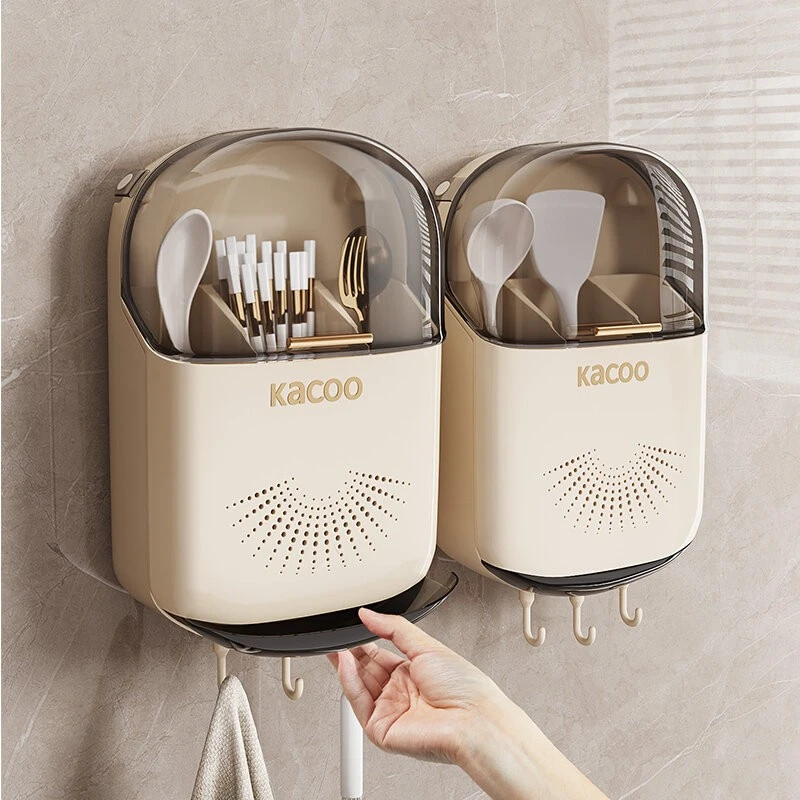 筷子笼家用筒置物架收纳盒壁挂式筷笼沥水篓快子桶餐具桶勺子厨房