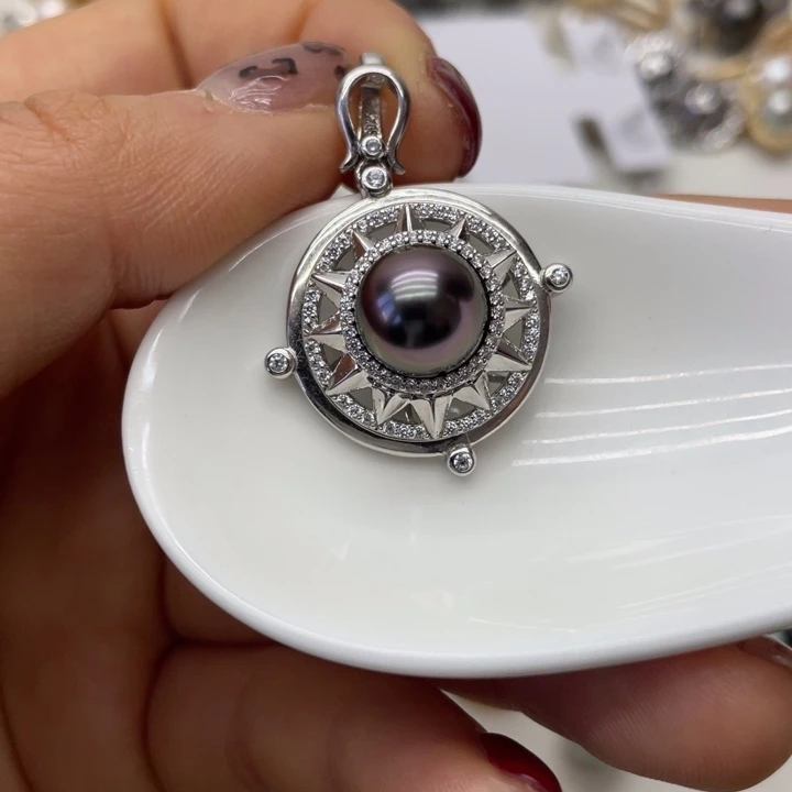 海水珍珠吊坠(不含链)银S925镶嵌