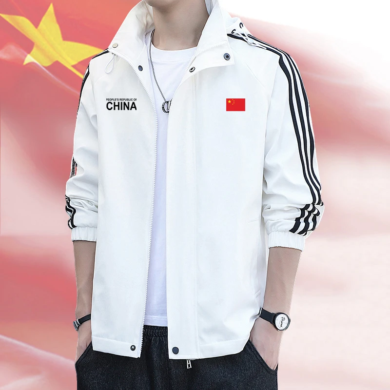 男女薄款夹克外套秋冬季中国队China加厚保暖运动连帽夹克风衣