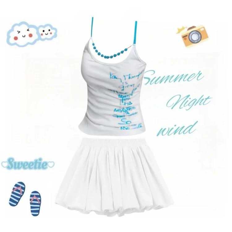 【街区焦点】美式纯欲风辣妹设计感吊带背心女修身显瘦露背上衣夏季