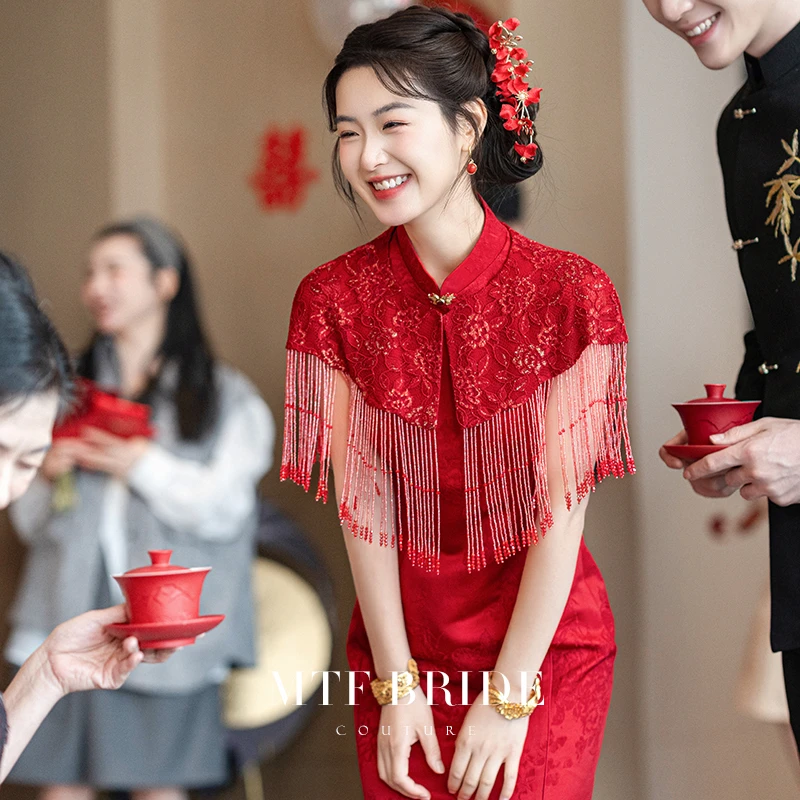 满庭芳【熹礼】高端红色旗袍2025新款巨好看订婚礼服套装