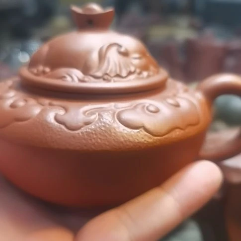 君***器绿泥宜兴紫砂吉象如意壶