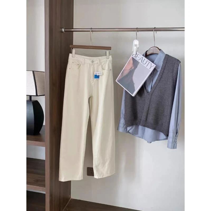 百搭舒适高级感秋季新款直筒牛仔裤H469