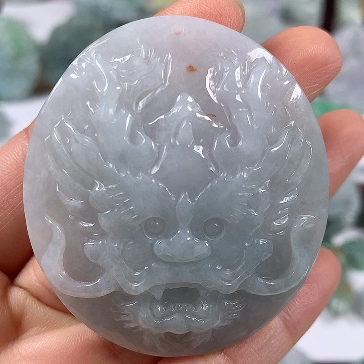 翡翠未镶嵌颈饰龙行天下卡黄翡11+