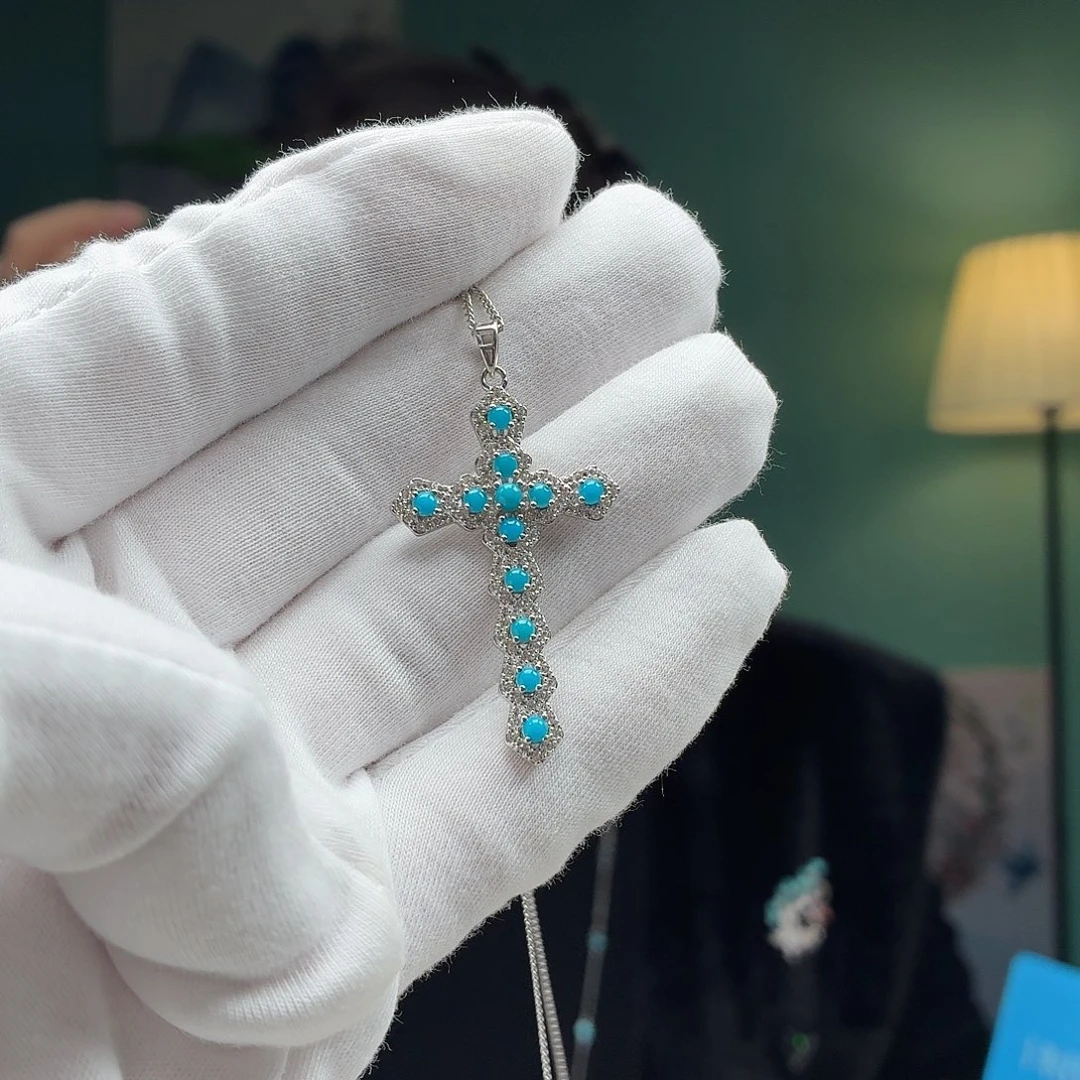 绿松石银S925镶嵌珠宝奇石