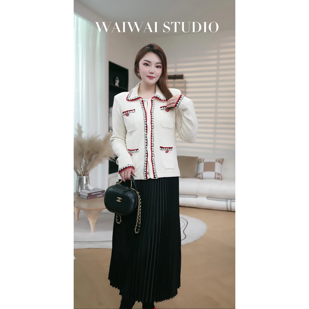 【云上香草】高货 重磅亮片显瘦小香毛织外套 YJ230327