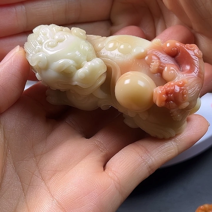 骑****寿山石手把件手把玩